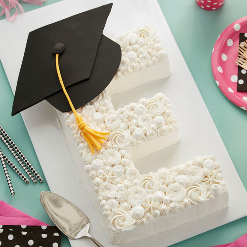 Elegant Letter Graduation Cake